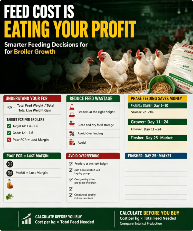 Feed Is Eating Your Poultry Farm Profit? Master FCR & Cut Feed Cost to Boost Broiler Earnings