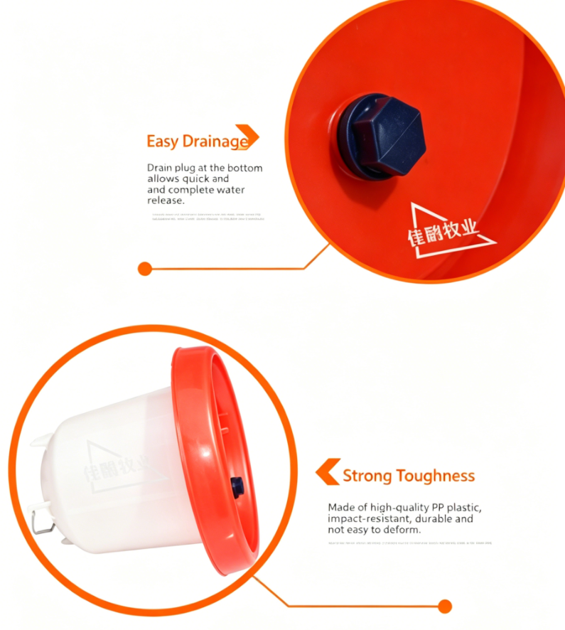 Plastic Automatic Poultry Drinker Bucket 1.5L-10L For Chicken Duck Goose Pigeon Farm Water Equipment