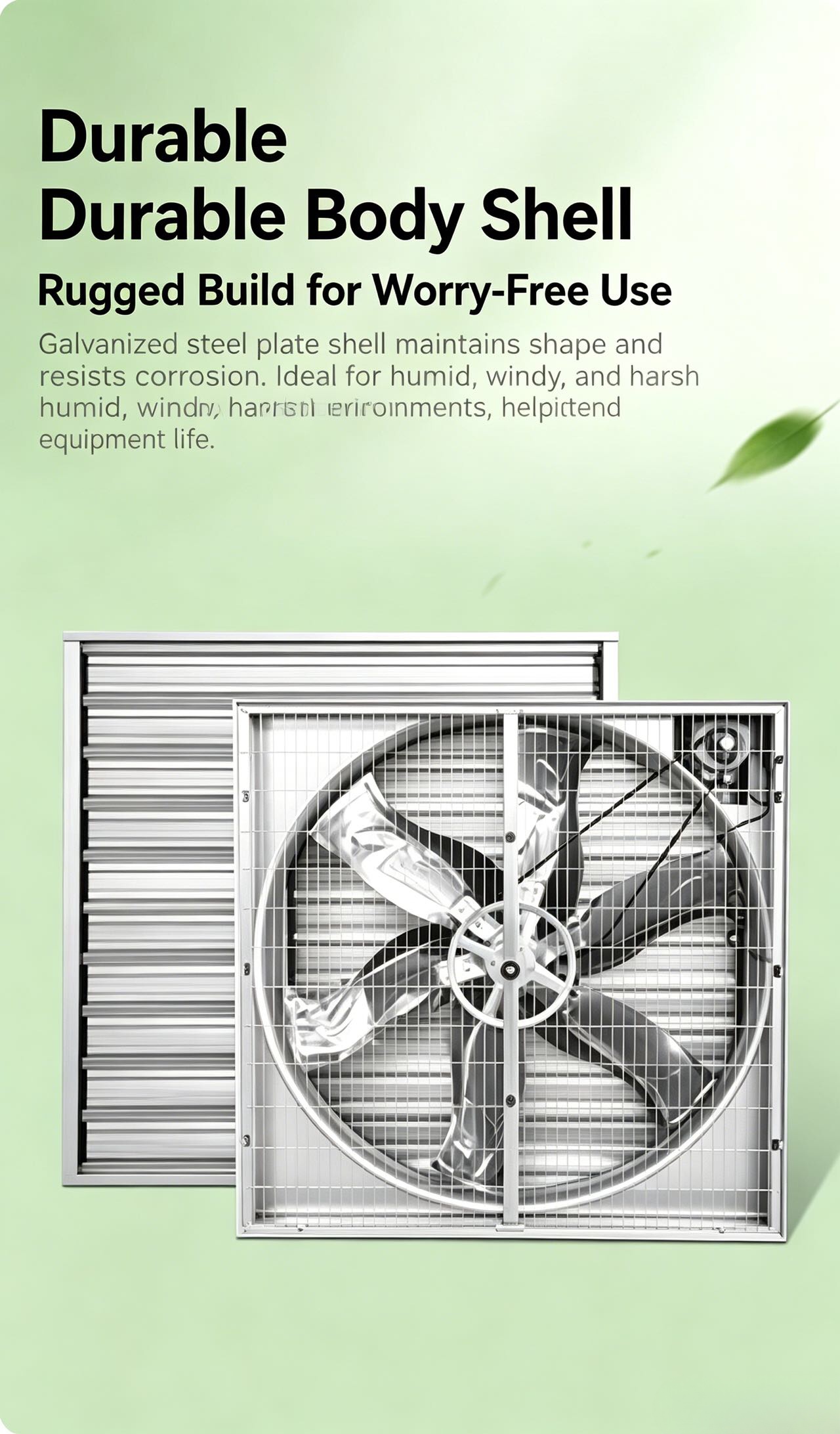 Galvanized Steel Push-Pull Negative Pressure Exhaust Fan | Industrial Ventilation Cooling Fan for Po