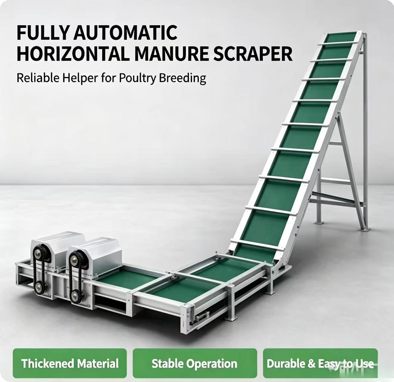 Fully Automatic Horizontal Manure Conveyor Belt for Poultry Cage House