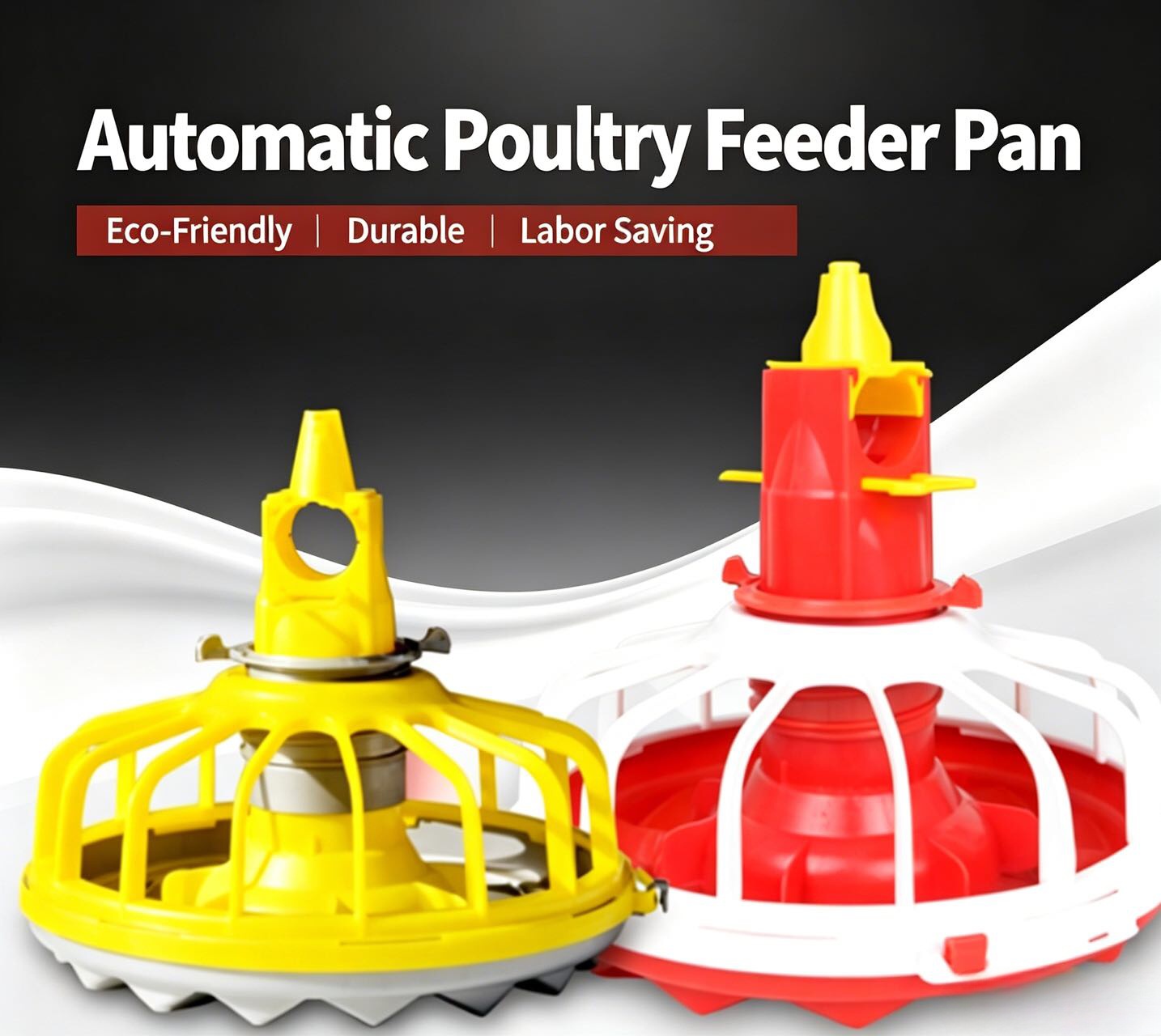 Automatic Broiler Chicken Feeder Pan | ABS Plastic Poultry Feed Pan For Floor Raising Chicken Farm E
