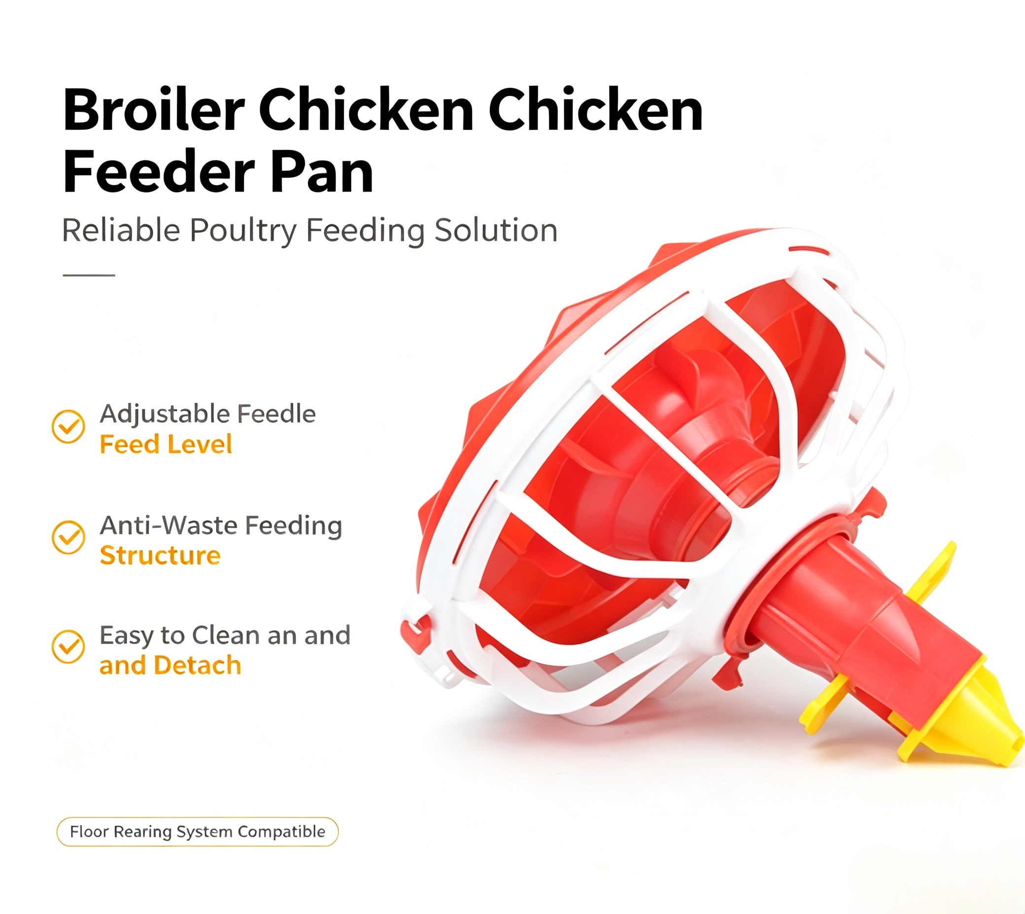 Automatic Broiler Chicken Feeder Pan | ABS Plastic Poultry Feed Pan For Floor Raising Chicken Farm E