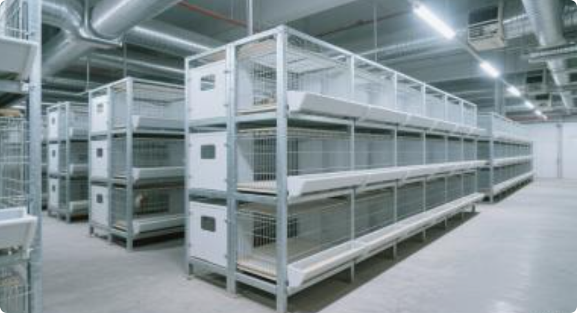 Fully automatic H type stacked broiler cage system, hot galvanized poultry raising equipment for Brazil Africa commercial broiler farm